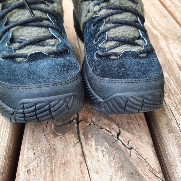 Merrell MQM Ace Fleece 1TRL Black/Olive Suede Leather Wool Trail Shoes Size 7 - Picture 6 of 16